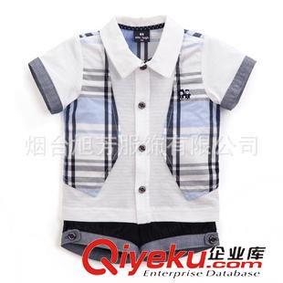夏款 2013年夏季新款男兩件套 領(lǐng)結(jié)短袖短褲兩件套裝原始圖片3