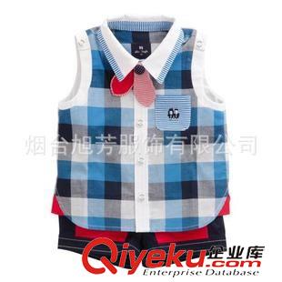 夏款 支持驗貨夏季新款男童格子襯衣短褲套裝 現貨批發韓國童裝代理