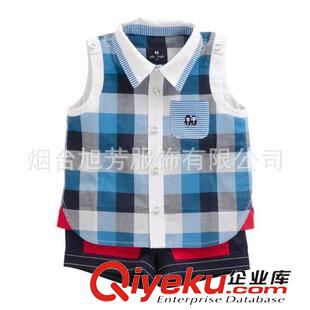 夏款 支持驗貨夏季新款男童格子襯衣短褲套裝 現貨批發韓國童裝代理原始圖片2