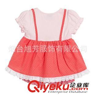 夏款 夏季女寶橘紅色短袖t恤裙短褲套裝原始圖片2
