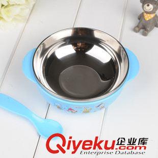 哺喂用品 兒童雙耳提手隔熱碗幼兒雙層防摔不繡鋼寶寶學(xué)習(xí)吃飯不帶蓋