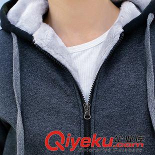 衛衣 丹杰仕潮男外套 秋冬新品修身型運動休閑加絨保暖連帽開衫衛衣