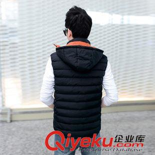 棉服專區(qū) 丹杰仕男裝男士馬甲 秋冬新款韓版修身可脫卸帽加厚型男背心潮原始圖片2