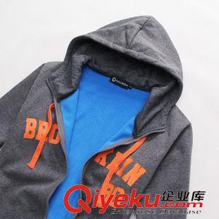 衛(wèi)衣專區(qū) 2015春款！ 連帽運動套裝男 休閑時尚韓版開衫衛(wèi)衣外套男B461P95原始圖片2