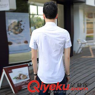 未分類 丹杰仕男裝2015夏季新品男士短袖修身韓版純色男式襯衫廠家直銷