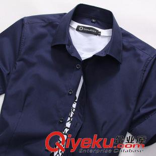 未分類 丹杰仕男裝2015夏季新品男士短袖修身韓版純色男式襯衫廠家直銷