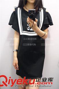 8月15新款 夏季新品 香港IT旗下 新款 學(xué)院風(fēng)漏肩寬松純棉女士連衣裙中長裙原始圖片2