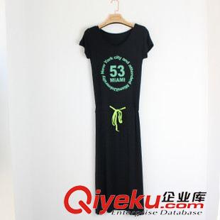 8月15新款 新款53號字母印花女士連衣裙莫代爾連體中長裙女地攤貨源包臀裙女