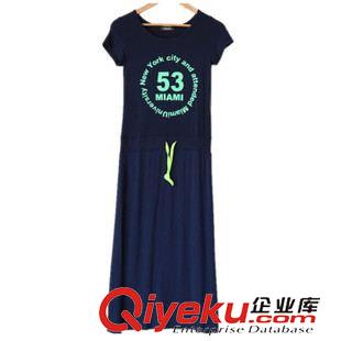 8月15新款 新款53號字母印花女士連衣裙莫代爾連體中長裙女地攤貨源包臀裙女
