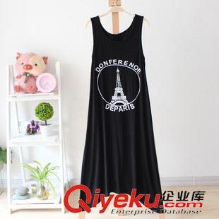 ◆ 長(zhǎng)期有貨款 韓版休閑女式鐵塔莫代爾沙灘拖地長(zhǎng)裙 地?cái)傌浽磮A領(lǐng)無(wú)袖長(zhǎng)裙女原始圖片3