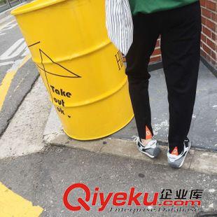 ◆打底褲 長(zhǎng)褲 短褲 秋季新款女裝韓國(guó)東大門 褲腳拼色拼色數(shù)字打底褲 寬松休閑女褲原始圖片2