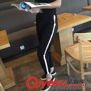 ◆打底褲 長(zhǎng)褲 短褲 秋款 運(yùn)功休閑褲側(cè)面拼條修身薄款超彈力女士打底褲韓國(guó)代購(gòu)款女原始圖片3