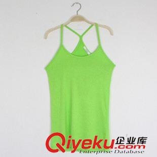 ◆吊帶 背心 開(kāi)衫 罩衫 14春夏新款吊帶 女士莫代爾糖果色Y字 彈力打底背心 廠家批發(fā)原始圖片3