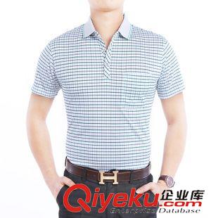 短袖t恤 2015新品春夏款印花直筒中年商務男式t恤 翻領短袖男士半袖男裝原始圖片3
