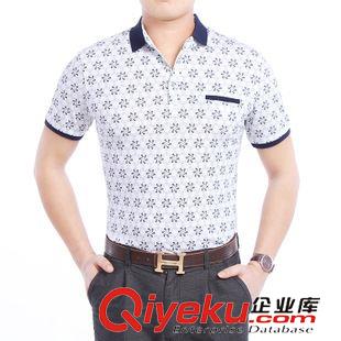 印花 2015春夏新款品牌男裝 印花拼接領(lǐng)男式短袖T恤 風(fēng)格T恤 男