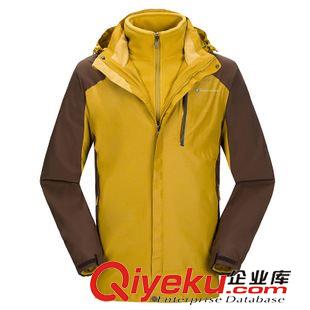 庫伯戶外品牌 男款三合一兩件套沖鋒衣 滑雪服 加厚抓絨 戶外撞色時(shí)尚 56111A