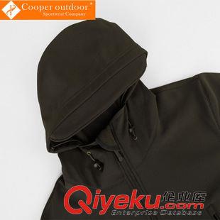 秋冬新品 透濕透氣鯊魚皮戶外男款軟殼沖鋒衣 批發(fā) ZW779原始圖片3