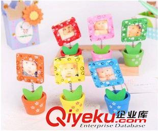 卡套卡包●明信片 韓國文具花盆留言夾 創(chuàng)意便簽夾 木質(zhì)盆栽名片夾批發(fā)相框造型原始圖片2