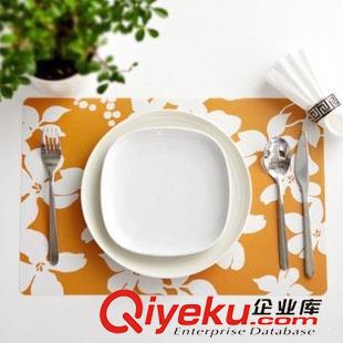 廚房工具 環保炫彩印花餐墊 花卉防油污隔熱墊 柔軟杯墊原始圖片2