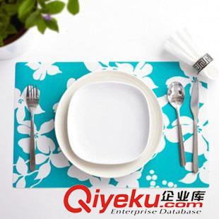 廚房工具 環保炫彩印花餐墊 花卉防油污隔熱墊 柔軟杯墊原始圖片3
