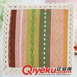 廚房工具 外貿原單 時尚餐墊 歐式純棉編織正方形隔熱杯墊 15*15cm原始圖片2