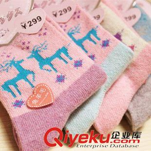 保暖襪 日韓女襪 熱銷(xiāo)爆款冬季加厚保暖兔羊毛女襪 卡通糖果色女襪中筒襪