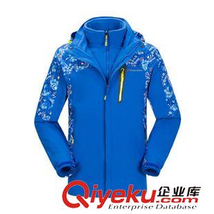 沖鋒衣/滑雪服 戶外運(yùn)動(dòng)男士沖鋒衣時(shí)尚印花防風(fēng)保暖三合一兩件套抓絨內(nèi)膽56105A原始圖片2