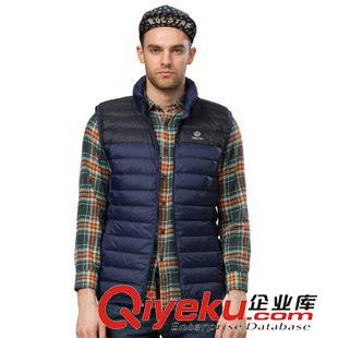 棉/羽絨馬甲 2015秋冬新品 男款羽絨背心 白鴨絨輕盈保暖馬甲 時尚環(huán)保 YW5185原始圖片2