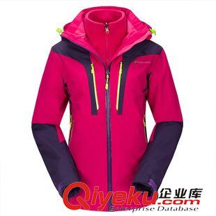 上裝 女士沖鋒衣時尚拼色防風保暖戶外運動三合一兩件套抓絨內膽56109B原始圖片3