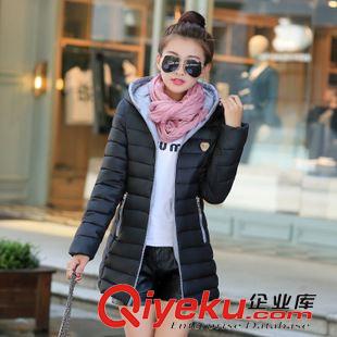 2015羽絨棉衣系列 實(shí)拍秋冬新款韓版修身中長(zhǎng)款棉服女裝外套連帽羽絨服女潮原始圖片2
