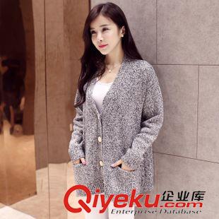 毛衣系列 2015秋新款寬松大碼毛衣外套女文藝范女裝外搭羊毛開衫加厚原始圖片2