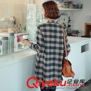 2015襯衣系列 歐洲站2015新款韓版格子長袖襯衫 時尚修身打底襯衣女 代理批發(fā)原始圖片3