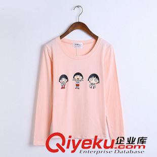 長(zhǎng)袖T恤 2015韓版經(jīng)典三個(gè)小丸子可愛卡通長(zhǎng)袖打底衫 秋冬百搭純棉T恤女原始圖片3