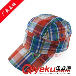 平頂帽/軍帽 復古韓版外貿原單童帽色織布彩格光身防曬遮陽休閑棒球帽夏天帽子原始圖片2
