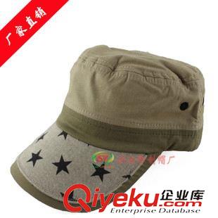 平頂帽/軍帽 兒童帽子五角星韓版水洗做舊牛仔布平頂帽男童帽軍帽韓國帽子外貿