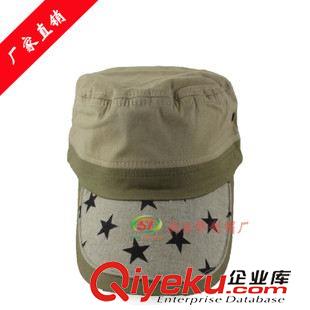 平頂帽/軍帽 兒童帽子五角星韓版水洗做舊牛仔布平頂帽男童帽軍帽韓國帽子外貿原始圖片2