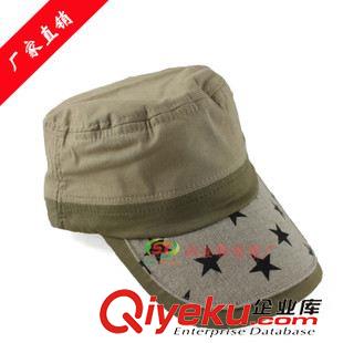 平頂帽/軍帽 兒童帽子五角星韓版水洗做舊牛仔布平頂帽男童帽軍帽韓國帽子外貿原始圖片3