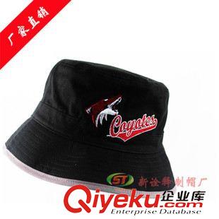兒童帽子 東莞制帽廠專業(yè)定制兒童盆帽 黑色純棉卡通刺繡盆帽外貿(mào)出口原始圖片3