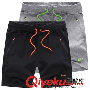 男 短褲 15新款時尚純棉休閑男女褲 側條紋款緊腿運動休閑褲女 七分褲批發