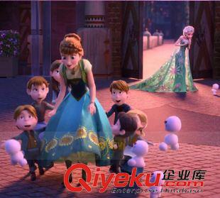 冰雪奇緣 《Frozen Fever》冰雪奇緣：生日驚喜安娜/艾爾莎cos禮服裙子