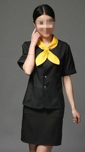 加盟店工作服 定做餐飲行業服務員工作服 夏季短袖職業工作服原始圖片2