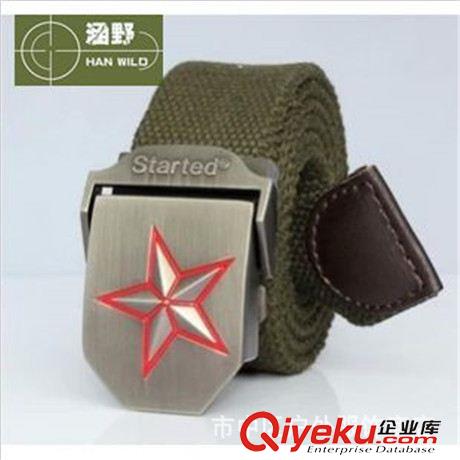 涵野戶外 腰帶 S 帶 批發(fā)戶外帆布腰帶\立體紅五星腰帶\加厚帆布腰帶\多色\多扣頭可選原始圖片2