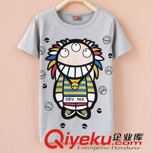4~24~ 廠家直銷惡魔果實(shí)卡通爆炸頭彩短袖純棉女式圓領(lǐng)T恤 批發(fā)原始圖片3