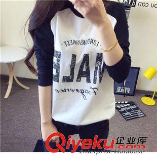 4月 18號(hào) 新款 韓國(guó)東大門代購(gòu)寬松竹節(jié)棉打底衫 休閑長(zhǎng)袖t恤撞色米老鼠印花女款