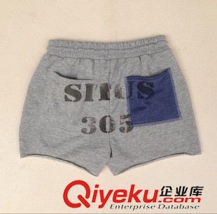3月 26號新款 日本原單女裝批發(fā) 貼補撞色口袋印花毛圈休閑女式短褲原始圖片3
