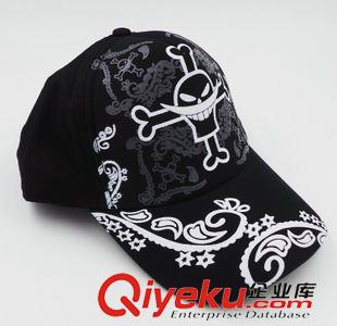 海賊王 動漫周邊帽子批發(fā) 海賊王艾斯黑色花色帽子原始圖片2