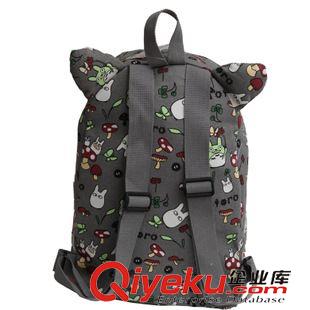 雙肩背包、挎包 龍貓雙肩包批發(fā)龍貓貓耳朵帆布雙肩包背包書(shū)包原始圖片2