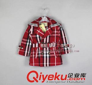 外套 風衣 夾克 2015春秋款童裝兒童可拆帽gd格子風衣女童外套外貿(mào)爆款童風衣原始圖片2