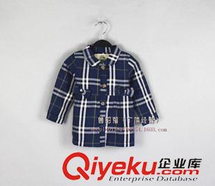 外套 風衣 夾克 新品B家英倫風格 格子女童風衣外套 韓版公主時尚蝴蝶結可愛童裝原始圖片3