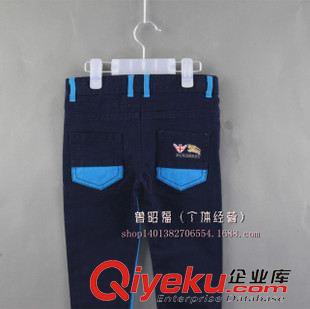 褲子 新款歐美男童女童 B家洗水褲前后拼接休閑褲 gd時尚外貿(mào)牛仔褲原始圖片3